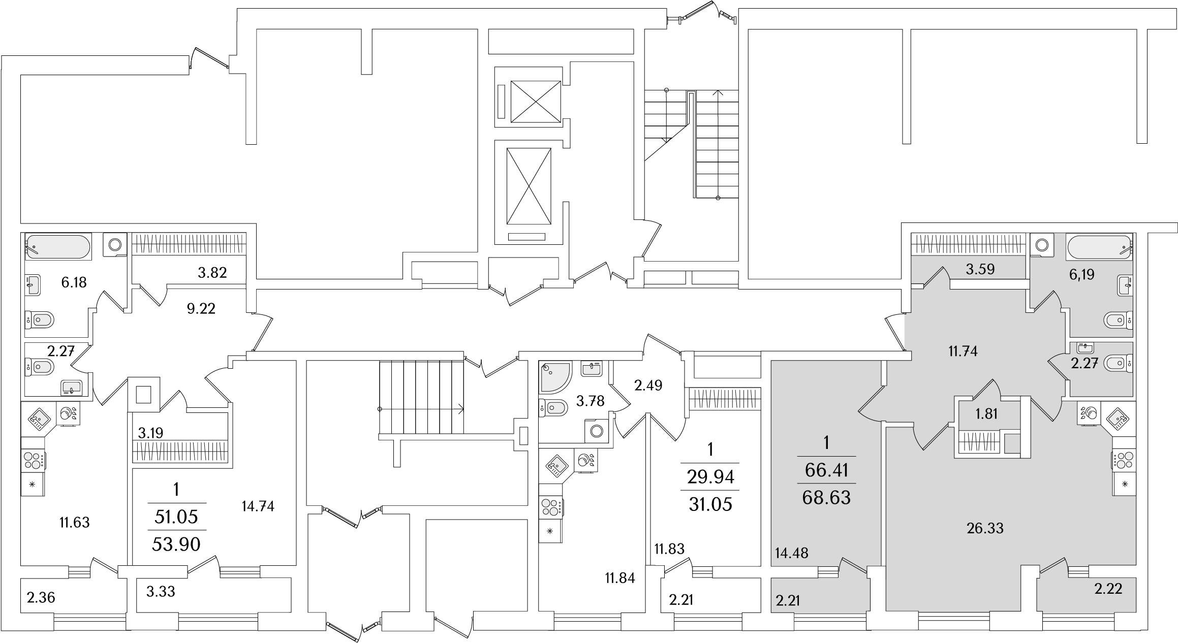 1-комнатная квартира, 68.2 кв.м, БелАрт, изображение-2