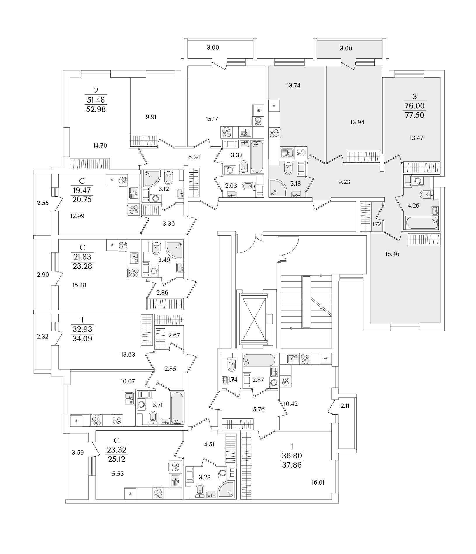 3-комнатная квартира, 77.5 кв.м, Кинопарк, изображение-2