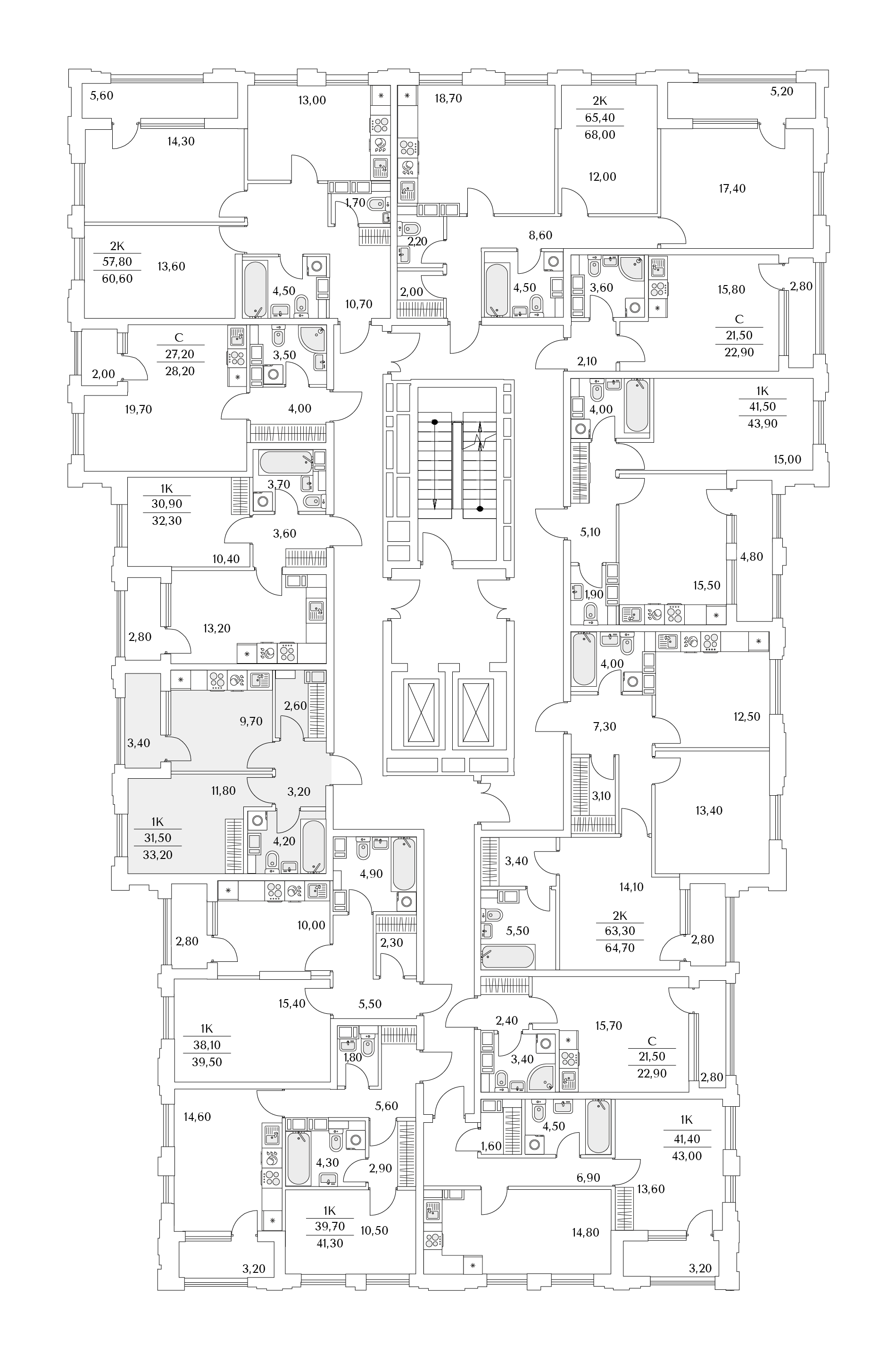 1-комнатная квартира, 33.2 кв.м, TIMESKVER, изображение-2